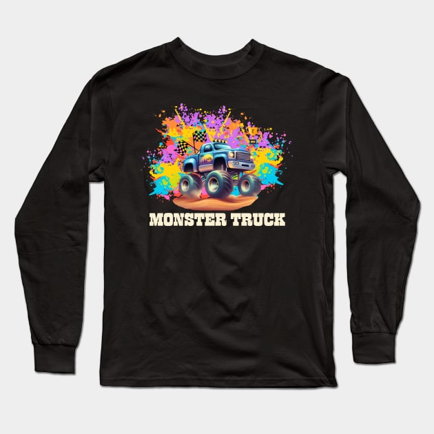 Monster Truck Long Sleeve T-Shirt by Ayzora Studio